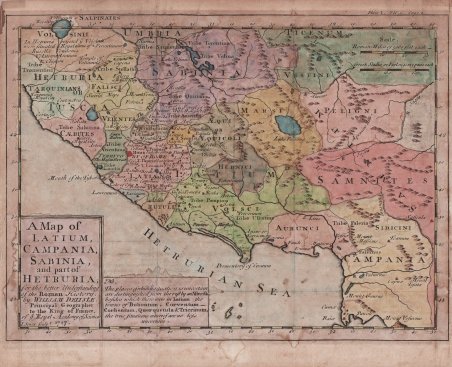 A Map of Latium, Campania, Sabinia and part of Hetruriaâ¦