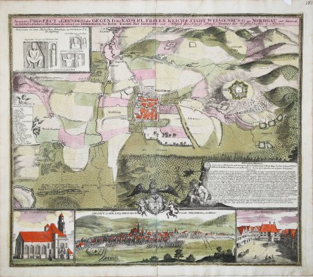 Accurater Prospect u Grundis der Gegend der Kayserl. Freyen Reichs …