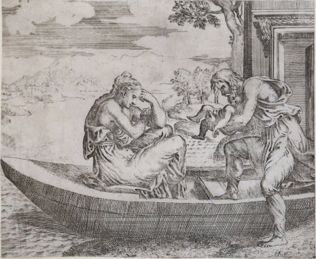 Aerisio abbandona Danae e Perseo nel Mar Egeo