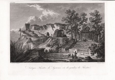 Antique Théàtre de Syracuse vu des gradins du Théàtre
