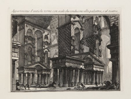 Appartenenze d'antiche terme con scale che conducono alla palestra e …