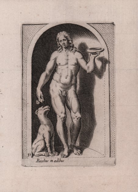 Bacchus in aedibus [Dioniso con cane]