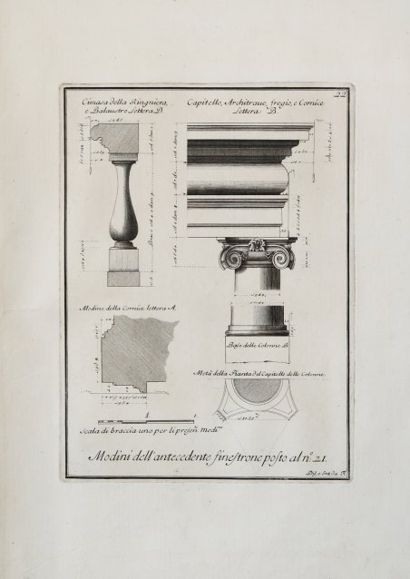Camini: Grifoni sull'architrave e candelabri sugli stipiti.