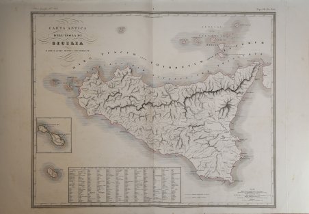 Carta Antica dell' Isola di Sicilia