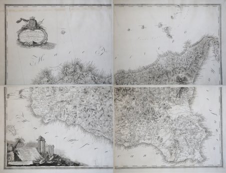 Carta del Regno di Sicilia Ricavata dall'Originale Carta del Barone …