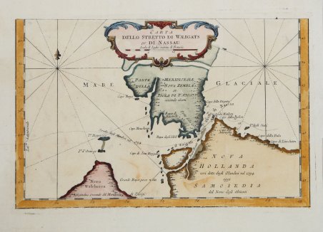 Carta dello Stretto di Waeigats ov. Di Nassau