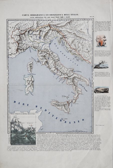 Carta Idrografica ed Orografica dell'Italia ossia indicazione dei suoi mari …
