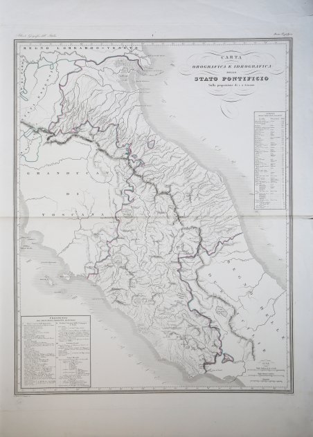 Carta Orografica e Idrografica dello Stato Pontificio