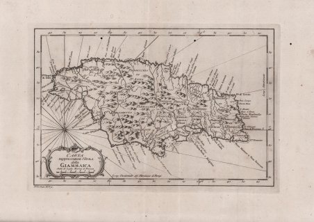 Carta rappresentatnte l'Isola della Giammaica