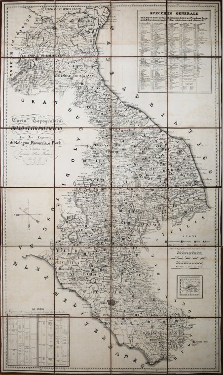 Carta Topografica dello Stato Pontificio alle Tre Legazioni di Bologna, …