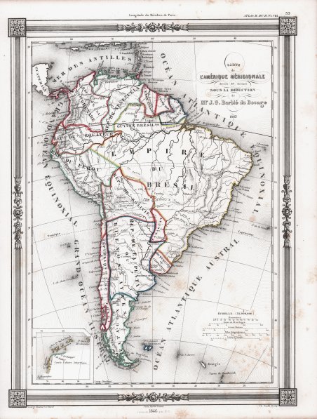 Carte de l'Amérique Méridionale.