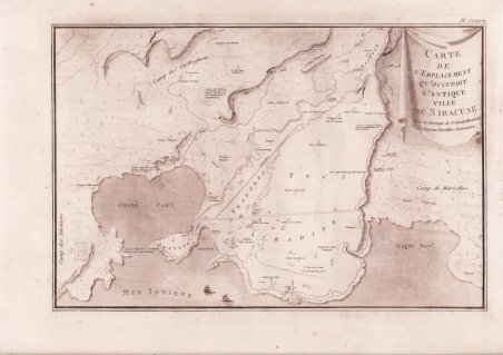 Carte de l'Emplacement qu'occupoit l'antique Ville de Siracuse