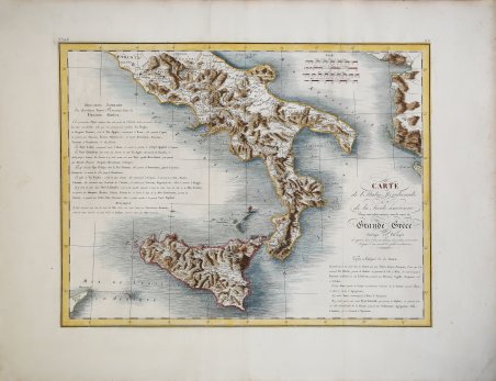 Carte de l'Italie Méridionale et de la Sicile ancienne…