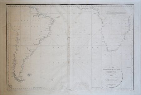 Carte de l'Océan Atlantique méridional (depuis l'équateur jusqu'au 59° degré …