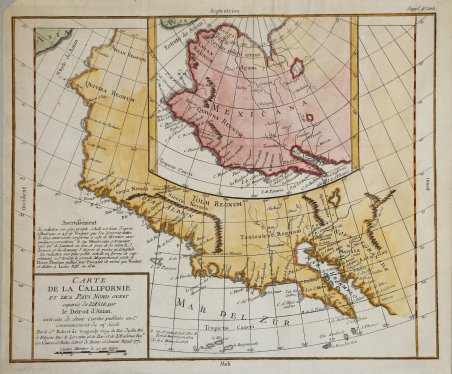 Carte de la Californie et des Pays Nord Ovest separés …