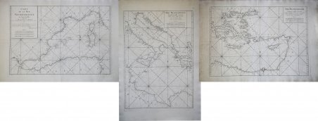 Carte de la Mer Mediterranée en Trois Feuilles
