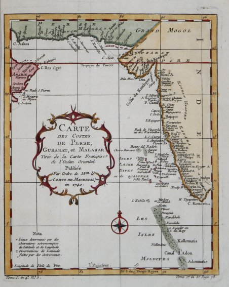 Carte des Costes de Perse, Gusarat, et Malabar…