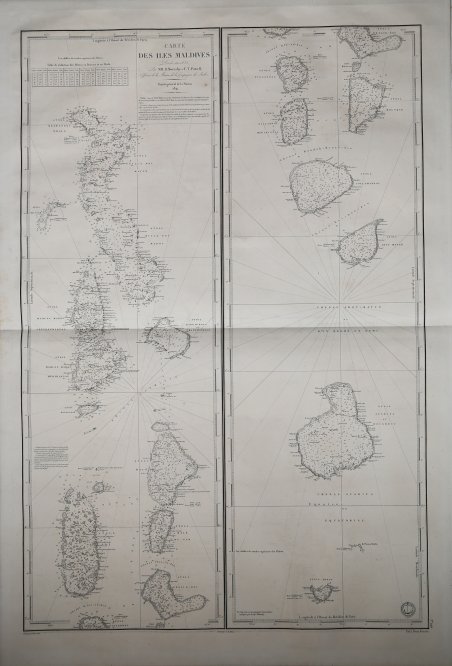 Carte des Iles Maldive LevÃ©e en 1835 par M. M. …