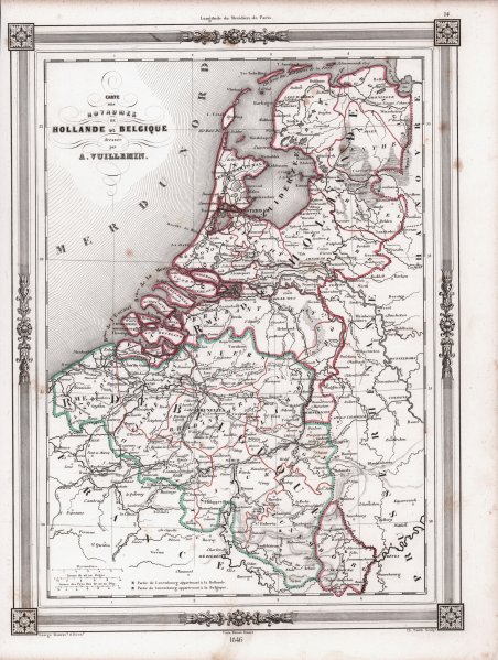 Carte des Royaumes de Hollande e Belgique