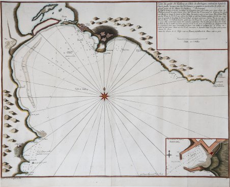 Carte du golfe de Caillery en l'Ilse de Sardaigne.