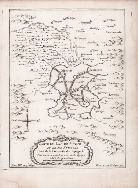 Carte du Lac de Mexico, et de ses Environs Lors …