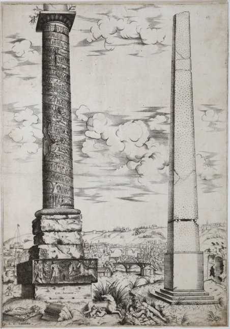 Colonna Antonina e obelisco del Mausoleo d'Augusto