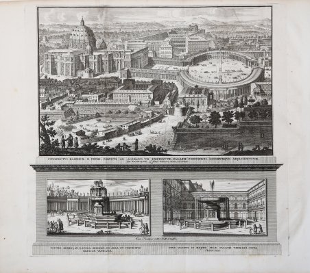 Conspectus Basilicae D. Petri. Porticus ab Alexand. VII exstructae. Palatii …