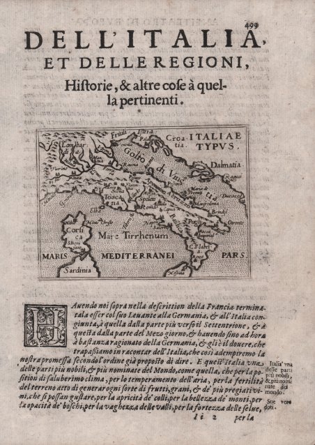 Dell'Italia et Delle Regioni, Historie, & altre cose à quella …