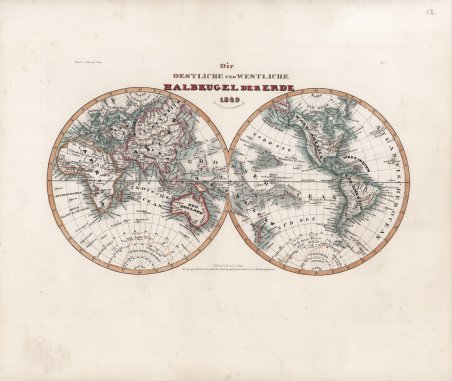 Die Oestliche und Westliche Halbkugel der Erde