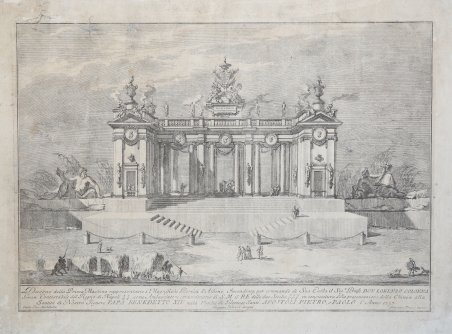 Disegno della Prima Machina rappresentante i Magnifici Portici d'Athene.