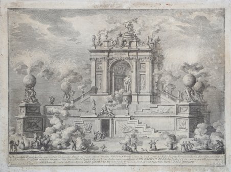 Disegno della Prima Machina rappresentante un magnifico Arco.