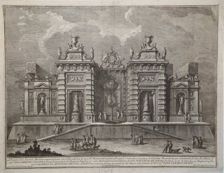 Disegno della Seconda Machina rappresentante una Villa adorna di Antichi …