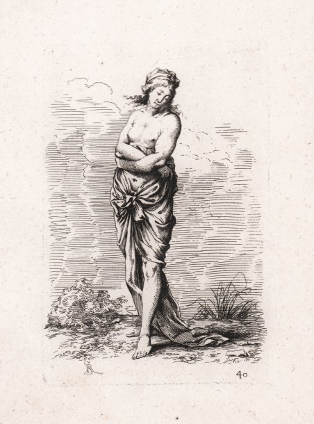 Donna seminuda, cammina verso sinistra