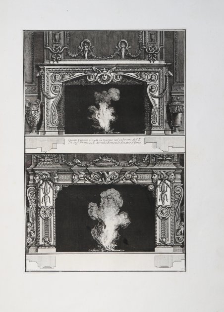 Due Camini, di cui uno disegnato per il senator Rezzonico