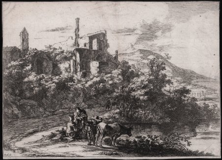 Due mucche nei pressi del fiume, Tivoli