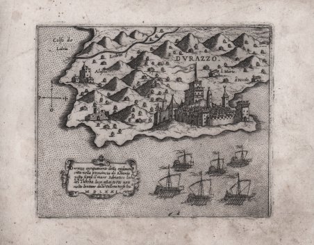 Durazzo antiquamente detta epidamna citta nella provincia di Albania .