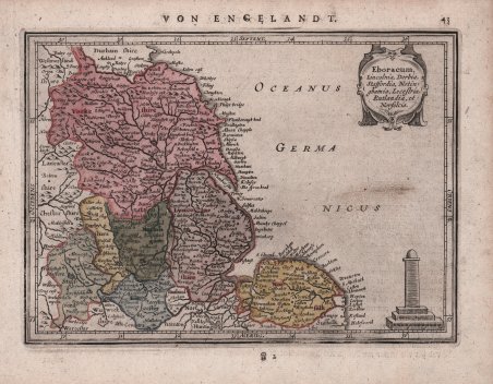 Eboracum, Lincolnia, Derbia, Straffordia, Notingamia, Lecestria, Rutlandia, et Norfolcia