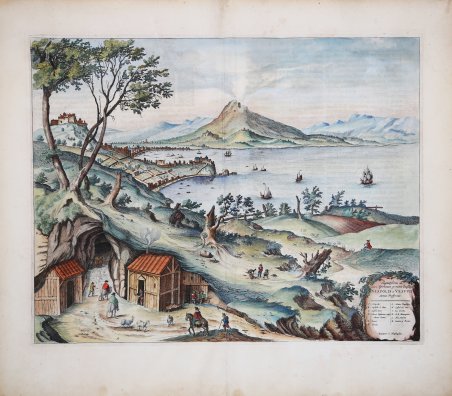 Elegantissimus ad mare Tirrenum ex monte Pausilipo Neapolis et Vesuvii