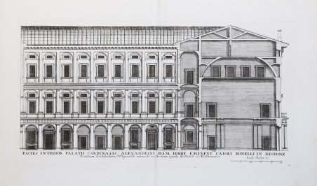 Facies interior Palatii Cardinalis Alexandrini olim hodie eminent.mi Caroli Bonelli …