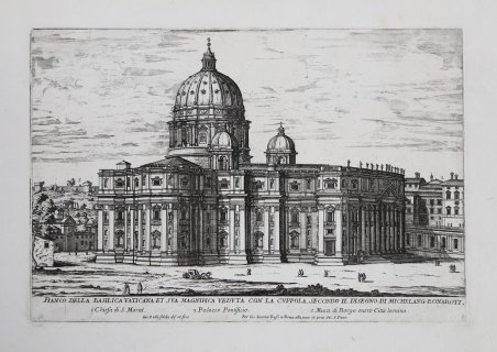 Fianco della basilica vaticana et sua magnifica veduta con la …