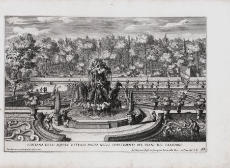 Fontana dell'Aquile Estensi posta nelli spartimenti del piano del Giardino