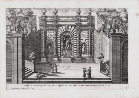 Fontana di Proserpina contigua à quella della Civetta nel Giardino …