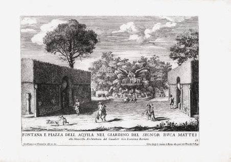 Fontana e Piazza dell Aquila nel Giardino del Signor Duca …