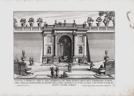 Fontana, e Prospetto sopra il Viale de Cipressi, nel primo …