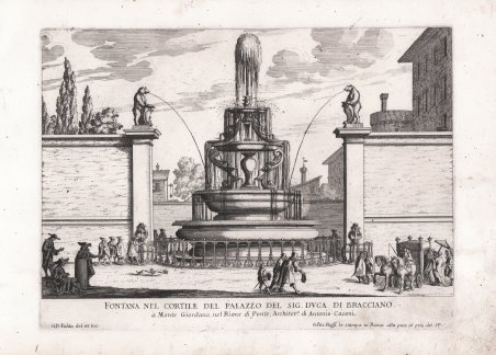 Fontana nel cortile del cortile del palazzo del Sig. Duca …
