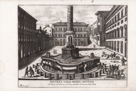 Fontana nella Piazza Colonna