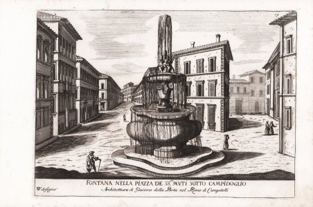Fontana nella Piazza de SS.ri Muti sotto Campidoglio