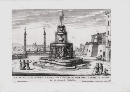 Fontana nella Villa Borghese di Mondragone a Frascati.