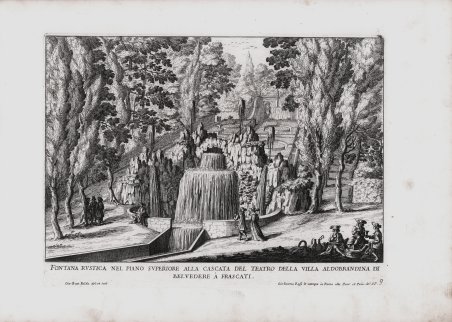 Fontana rustica nel piano superiore alla cascata del Teatro della …