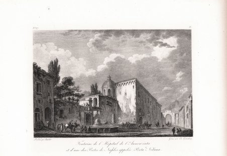 Fontane de l’Hopital de l’Annunziata et d’une Portes de Naples …